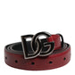 Dolce & Gabbana Red Classic Metal DG Logo Buckle Belt
