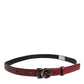 Dolce & Gabbana Red Classic Metal DG Logo Buckle Belt