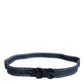 Dolce & Gabbana Blue White Cotton DG Logo Metal Buckle Belt