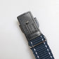 Dolce & Gabbana Blue White Cotton DG Logo Metal Buckle Belt