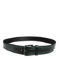 Dolce & Gabbana Green Black Polyester DG Logo Buckle Belt