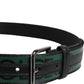 Dolce & Gabbana Green Black Polyester DG Logo Buckle Belt
