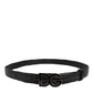 Dolce & Gabbana Black Classic Leather DG Logo Buckle Belt