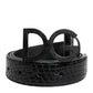 Dolce & Gabbana Black Leather Classic Metal DG Buckle Belt