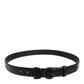 Dolce & Gabbana Black Leather Classic Metal DG Buckle Belt
