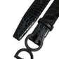 Dolce & Gabbana Black Leather Classic Metal DG Buckle Belt