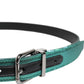 Dolce & Gabbana Green Black Polyester Metal Buckle Belt