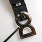 Dolce & Gabbana Black Cotton Gold Tone Metal DG Buckle Belt