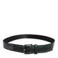 Dolce & Gabbana Green Black Polyester DG Logo Buckle Belt