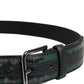 Dolce & Gabbana Green Black Polyester DG Logo Buckle Belt