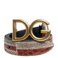 Dolce & Gabbana Multicolor Exotic Leather DG Logo Buckle Belt