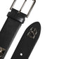 Dolce & Gabbana Black Leather Studded DG Metal Buckle Belt