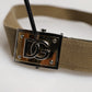 Dolce & Gabbana Military Green Nylon Logo Metal Buckle Belt