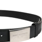 Dolce & Gabbana Black Leather Classic Metal Logo Buckle Belt