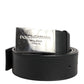 Dolce & Gabbana Black Leather Classic Metal Logo Buckle Belt