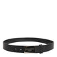 Dolce & Gabbana Black Leather Classic Metal Logo Buckle Belt