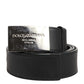 Dolce & Gabbana Black Leather Classic Metal Logo Buckle Belt