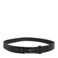 Dolce & Gabbana Black Leather Classic Metal Logo Buckle Belt