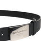 Dolce & Gabbana Black Leather Metal Logo Buckle Belt