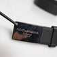 Dolce & Gabbana Black Leather Metal Logo Buckle Belt