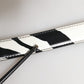 Dolce & Gabbana Black White Leather Silver Metal Buckle Belt