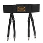 Dolce & Gabbana Black Leather Logo Wide Waist Belt Suspender