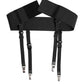 Dolce & Gabbana Black Leather Logo Wide Waist Belt Suspender