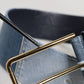 Dolce & Gabbana Two Tone Blue Denim Gold Metal Buckle Belt