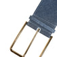 Dolce & Gabbana Two Tone Blue Denim Gold Metal Buckle Belt