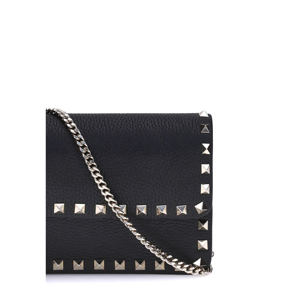 Valentino Garavani Rockstud Pochette with chain Womens Clutch Bag