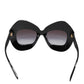 Dolce & Gabbana Black White PIED DE POULE Print Oversized Shades Sunglasses