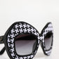 Dolce & Gabbana Black White PIED DE POULE Print Oversized Shades Sunglasses