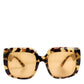 Dolce & Gabbana Black Yellow Havana Leopard Square Shades Sunglasses