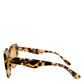 Dolce & Gabbana Black Yellow Havana Leopard Square Shades Sunglasses