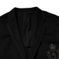 Dolce & Gabbana Black Viscose DG Crown Blazer Coat Jacket