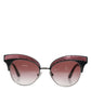 Dolce & Gabbana Black Pink Mirrored Cat Eye DG6109 Sequined Sunglasses