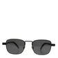 Dolce & Gabbana Black Metal Frame Square Lenses DG2222 Eyewear Sunglasses