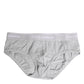 Dolce & Gabbana Gray Cotton Stretch Regular Brief Underwear
