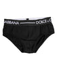 Dolce & Gabbana Black Cotton Stretch Regular Brief Underwear