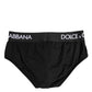 Dolce & Gabbana Black Cotton Stretch Regular Brief Underwear