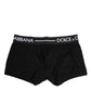 Dolce & Gabbana Black Cotton Stretch Regular Boxer Underwear