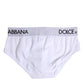 Dolce & Gabbana White Cotton Stretch Regular Brief Underwear