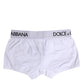 Dolce & Gabbana White Cotton Stretch Regular Boxer Underwear