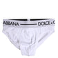 Dolce & Gabbana White Cotton Stretch Regular Brief Underwear