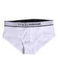 Dolce & Gabbana White Cotton Stretch Regular Brief Underwear