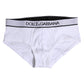 Dolce & Gabbana White Cotton Stretch Regular Brief Underwear