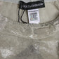 Dolce & Gabbana Gray Cotton Floral Lace High Waist Panty Underwear