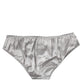 Dolce & Gabbana Gray Silk Stretch Bottom Low Waist Panty Underwear
