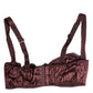 Dolce & Gabbana Burgundy Silk Underwired Balconette Bra Underwear