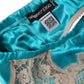 Dolce & Gabbana Green Floral Lace Silk Non Wire Bra Underwear